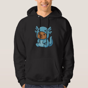 Funny Kawaii Axolotl and Capybara Lover Kids Anima Hoodie