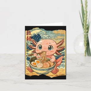 Funny Kawaii Axolotl Ramen Noodle Bowl Japanese Wa Card