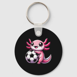 Funny Kawaii Axolotl Soccer Keychain