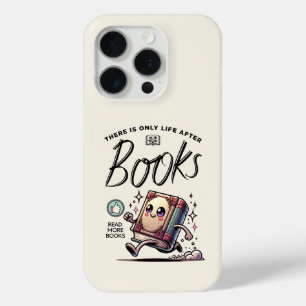 Funny Kawaii Book with quote Read more books iPhone 15 Pro Case