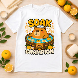 Funny Kawaii Capybara Soak Champion Onsen Shirt