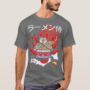 Funny Kawaii Cats Ramen Noodles Ramen Samurai Cute T-Shirt