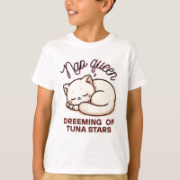 Funny Kawaii chat Nap Queen T-shirt