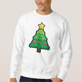 Funny Kawaii Christmas Tree Mens Jumper Sweatshirt