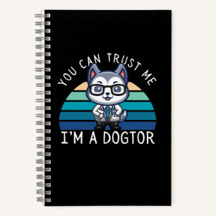 Funny Kawaii Husky Dog Doctor Notebook