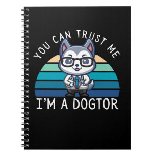 Funny Kawaii Husky Dog Doctor Notebook