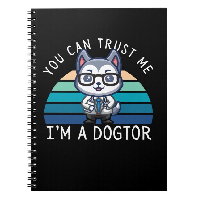 Funny Kawaii Husky Dog Doctor Notebook (Front)