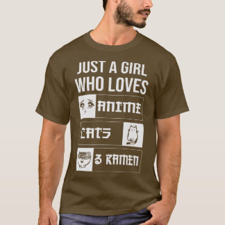 Funny kawaii Just A Girl Who Loves Anime Cats and T-Shirt