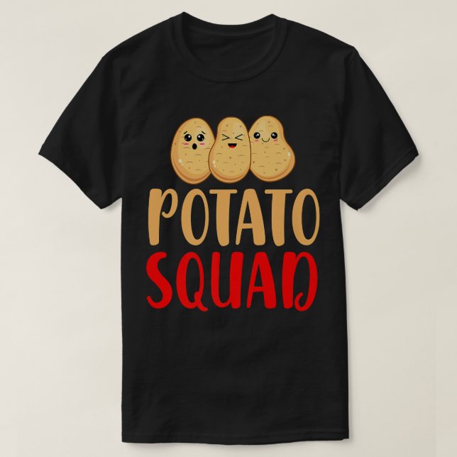 Funny Kawaii Potato Squad Vegan Vegetarian Team  T-Shirt (Design Front)