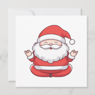 Funny Kawaii Santa Yoga Meditation Invitation