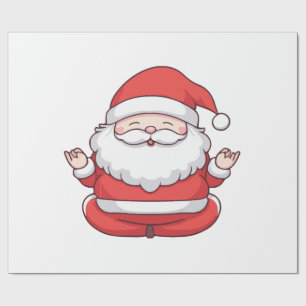 Funny Kawaii Santa Yoga Meditation Wrapping Paper