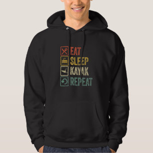 Funny Kayak  Eat Sleep Kayak Repeat Retro Vintage  Hoodie