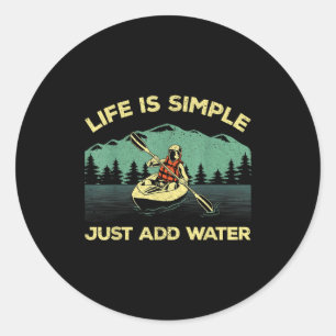 Funny Kayaking Design For Men Women Paddling Canoe Classic Round Sticker