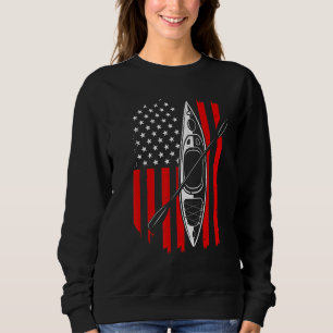 Funny Kayaking For Men Women Cool American Flag Ka Sweatshirt