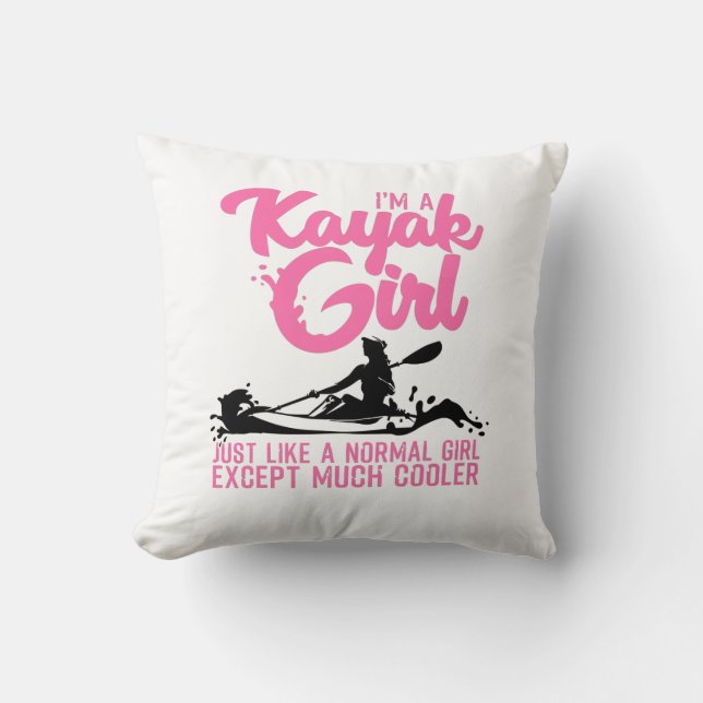 Funny Kayaking Gift For Women Cool Kayak Girl Padd Throw Pillow (Front)