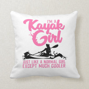 Funny Kayaking Gift For Women Cool Kayak Girl Padd Throw Pillow