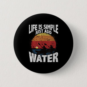 Funny Kayaking Graphic Sunset Watersports Fan 2 Inch Round Button