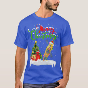 Funny Kayaking Lover Xmas Lighting Santa Kayak Chr T-Shirt