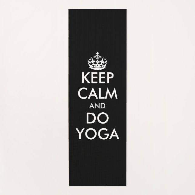 Funny keep calm and do yoga black yoga mat (Front)