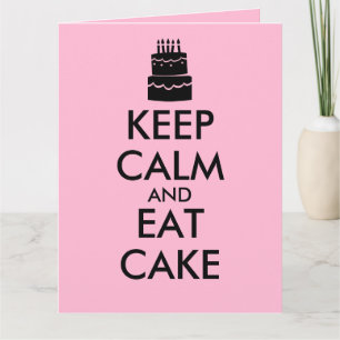 Funny Keep Calm and Eat Cake Giant Birthday Cards
