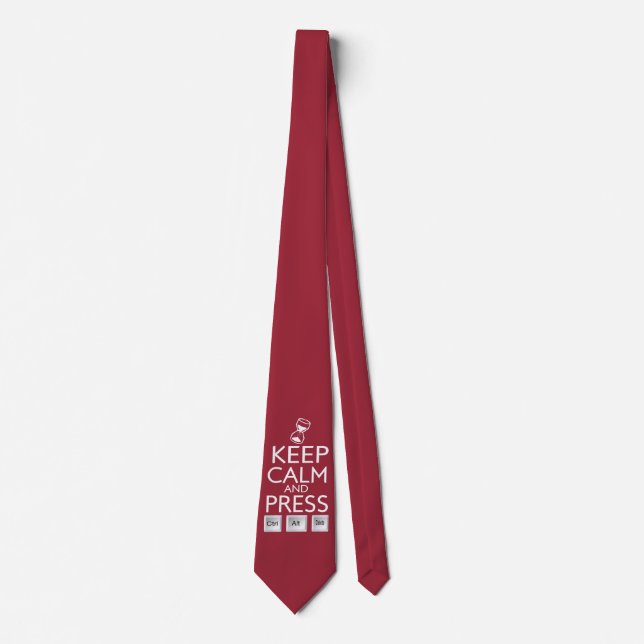 Funny Keep Calm and Press Control Alt and Delete Tie (Front)