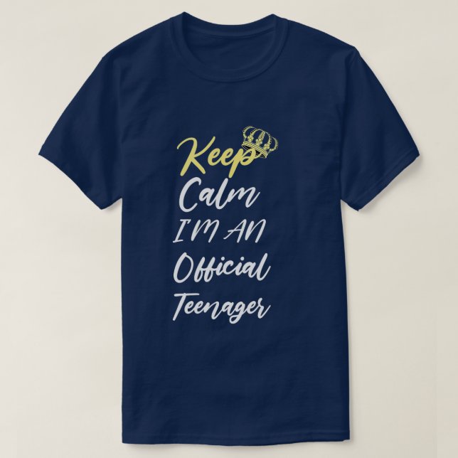Funny Keep Calm Birthday Official nager 13th Birth T-Shirt (Design Front)