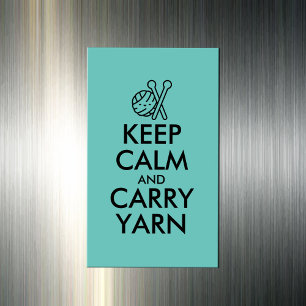 Funny Keep Calm & Carry Yarn Knitting Craft Magnet