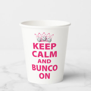 Funny Keep Calm Dice Bunco Paper Cups