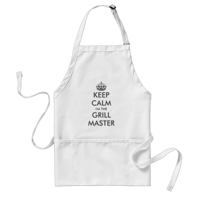 Funny keep calm grill master bbq apron for men (Front)