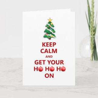 Funny Keep Calm Modern Christmas Tree Card