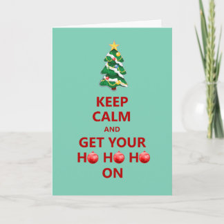 Funny Keep Calm Modern Christmas Tree Card