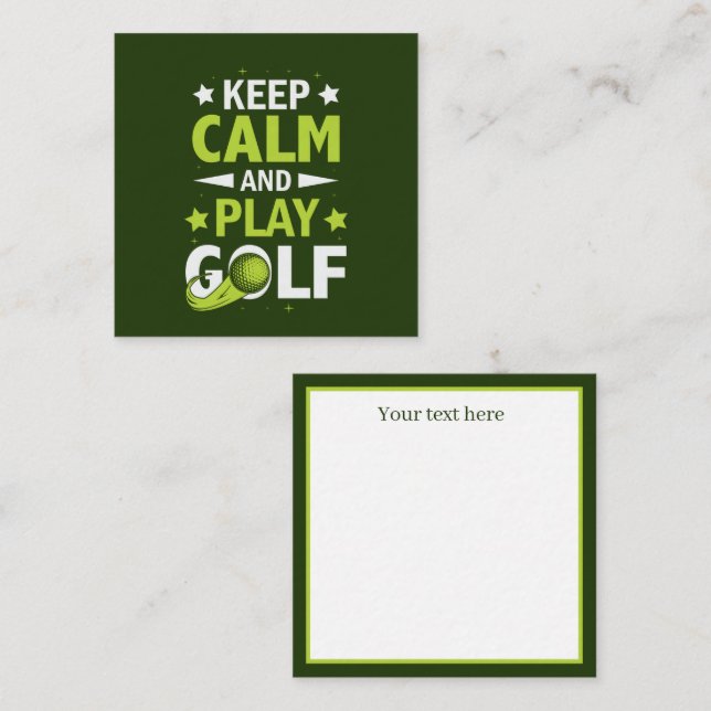 funny keep calm play golf add text sports card (Front/Back)