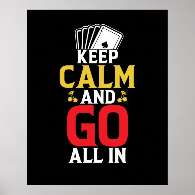 Funny keep calm poker word art poster (Front)