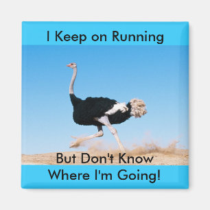 Funny Keep on Running Ostrich Photo Magnet