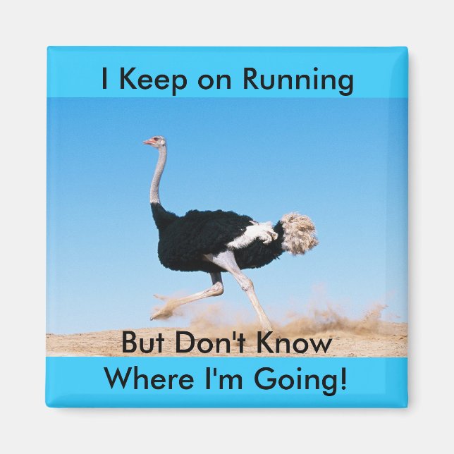 Funny Keep on Running Ostrich Photo Magnet (Front)