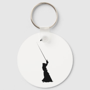 Funny Kendo Fishing Samurai Keychain