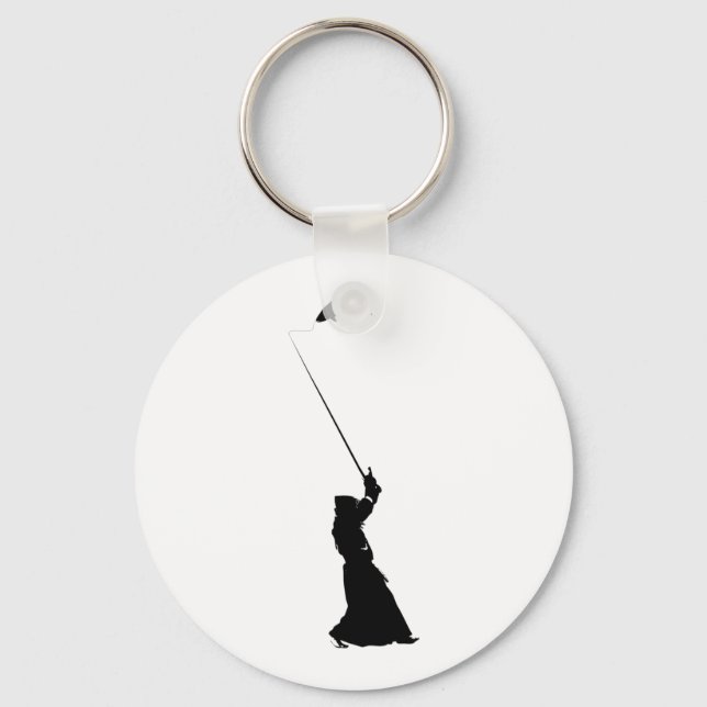 Funny Kendo Fishing Samurai Keychain (Front)