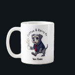 Funny Kerry Blue Terrier Dog Business Suit Coffee  Mug<br><div class="desc">Celebrate your love of dogs and your sense of humor with this unique cartoon-style mug featuring your favorite canine companion. This design tells the story of a "working dog" in a distinctive way, showcasing a stylish puppy ready to start his day with a bow tie and a hot cup of...</div>