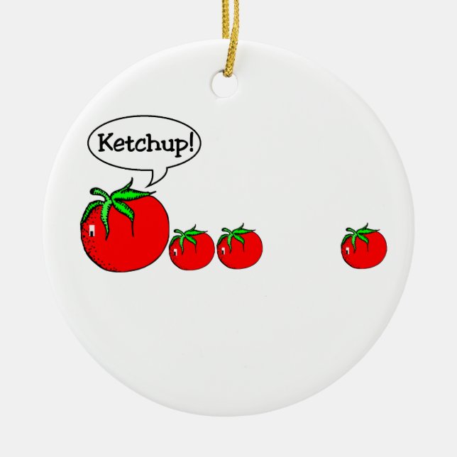Funny Ketchup Joke Ornament (Front)