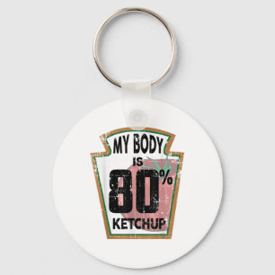 Funny Ketchup Lover Themed Tomato Sauce Foodie Jok Keychain