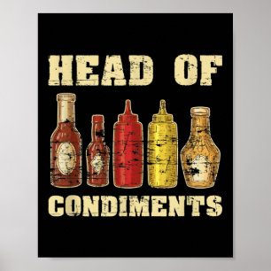 Funny Ketchup Mustard Barbecue Sauce Condiments Sm Poster