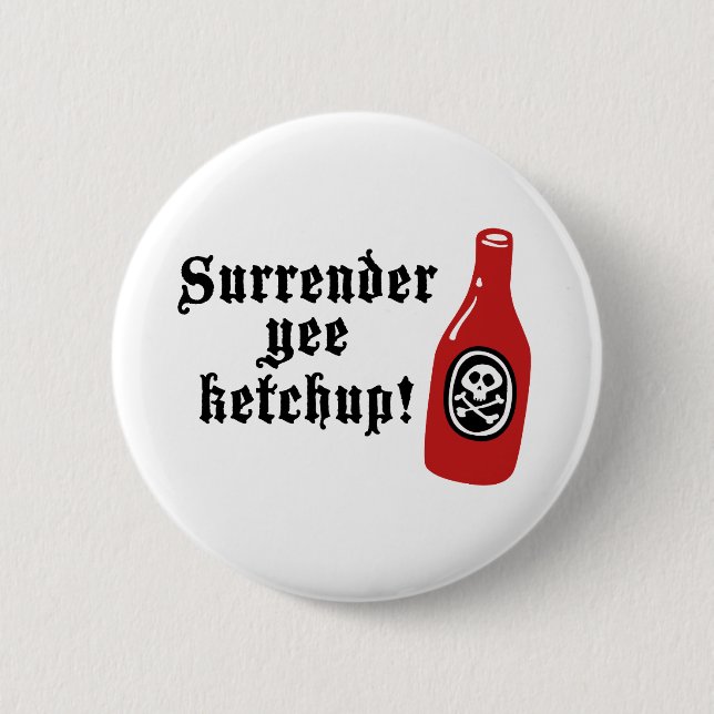Funny Ketchup Pirate 2 Inch Round Button (Front)