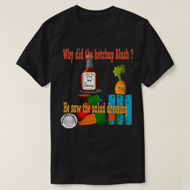 Funny ketchup vegetable fashion veggie tee  (Design Front)