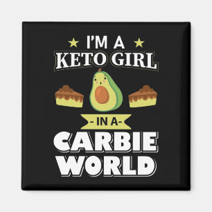 Funny Keto Girl Cute Ketogenic Diet Avocado  Magnet