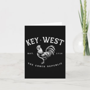 Funny Key West Rooster Chicken Sunrise Fishing Sur Card