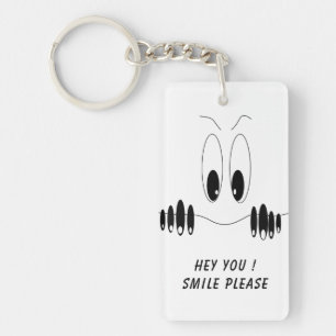 Funny Keychain Gift with Curiosity Eyes - Smile