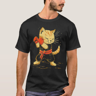 Funny Kickboxing Cat Player Women Men Kids  T-Shirt