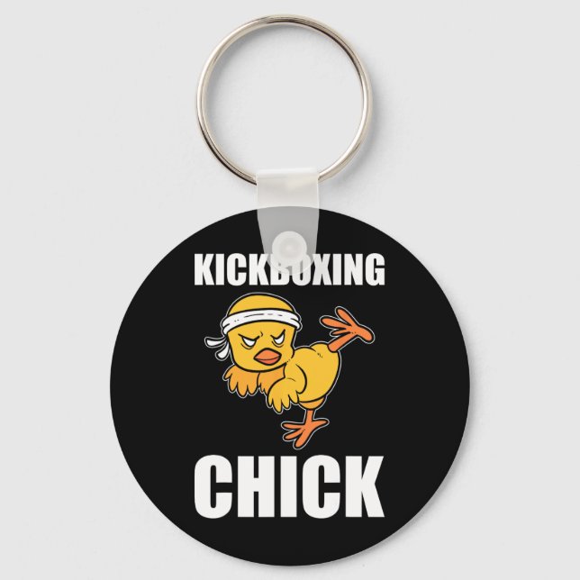Funny Kickboxing Chick Kickboxing Instructor  Keychain (Front)