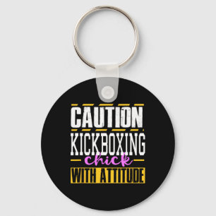 Funny Kickboxing Chick With Attitude Women And Men Keychain
