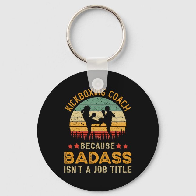 Funny Kickboxing Coach Gift For Men, D Kickboxing  Keychain (Front)